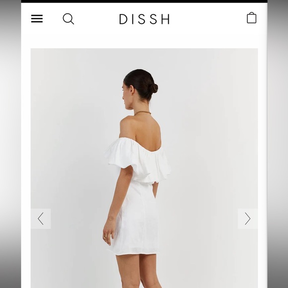 DISSH// ISABELLE WHITE LINEN MINI DRESS - Picture 3 of 3